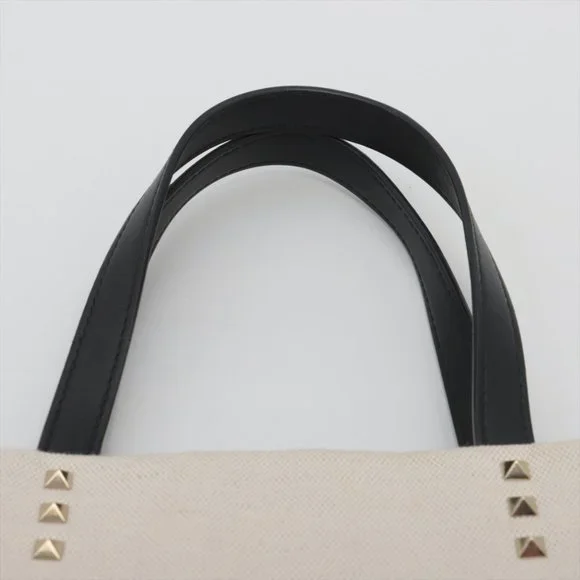 Sold out ❌Valentino Garavani VLTN Canvas & leather 2 way tote bag black x beige - Picture 6 of 12
